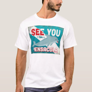 Pensacola Dolphin - Retro Vintage Travel T-Shirt