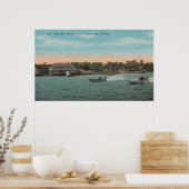 Pensacola, FL - Bay View of Beach w/ Speed Poster (Küche)