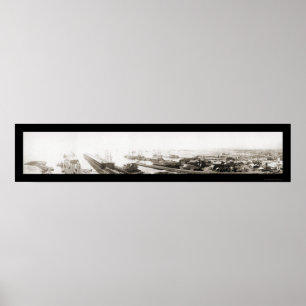 Pensacola, FL Harbour Foto 1909 Poster