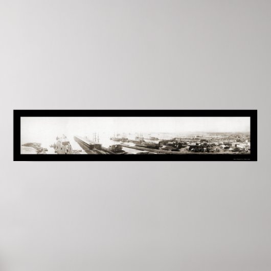 Pensacola, FL Harbour Foto 1909 Poster (Vorne)