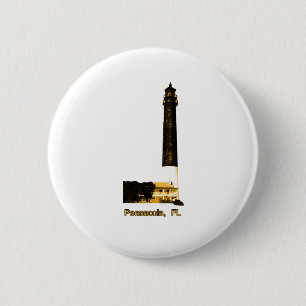 Pensacola FL Lighthouse Gold Das MUSEUM Zazzle Gif Button