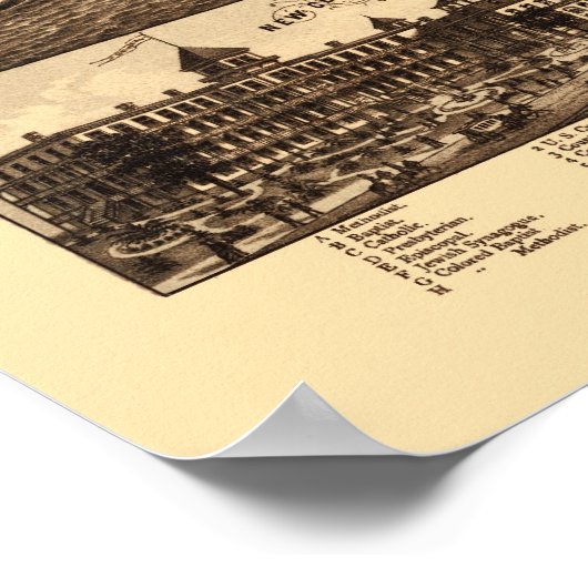 Pensacola, FL Panoramic Map - 1885 Poster (Ecke)