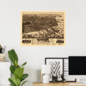 Pensacola, FL Panoramic Map - 1885 Poster (Heimbüro)