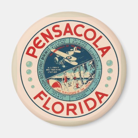 Pensacola FL Vintag Magnet (Vorne)