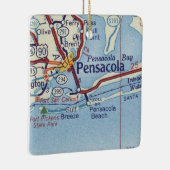 Pensacola FL Vintage Karte Keramikornament (Rechts)