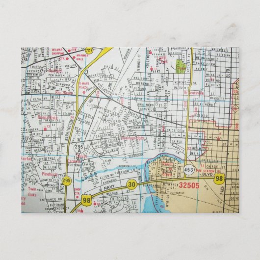 PENSACOLA, FL Vintage Karte Postkarte (Vorderseite)