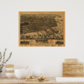 Pensacola Florida 1885 Panoramakarte Poster (Küche)