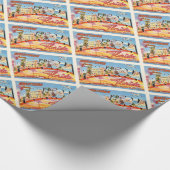 Pensacola Florida alte Vintage Reise-Andenken Geschenkpapier (Ecke)