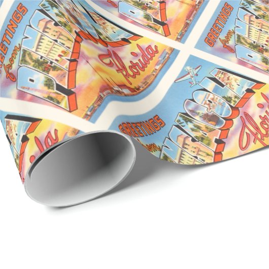 Pensacola Florida alte Vintage Reise-Andenken Geschenkpapier (Rolleneckpunkt)