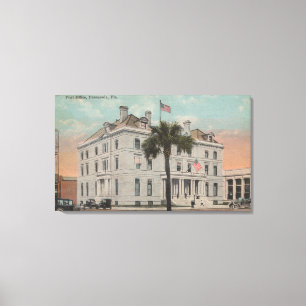 Pensacola, Florida - Außenansicht der Post Leinwanddruck