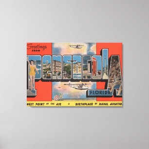 Pensacola, Florida - Große Buchstabenszenen 2 Leinwanddruck