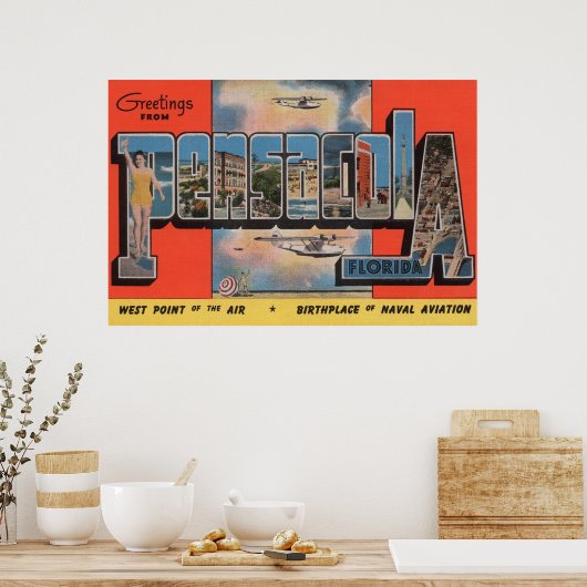 Pensacola, Florida - Große Buchstabenszenen 2 Poster (Küche)