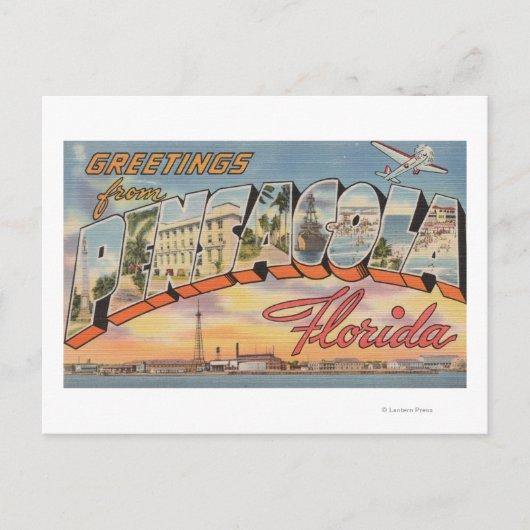 Pensacola, Florida - Große Buchstabenszenen 2 Postkarte (Vorderseite)