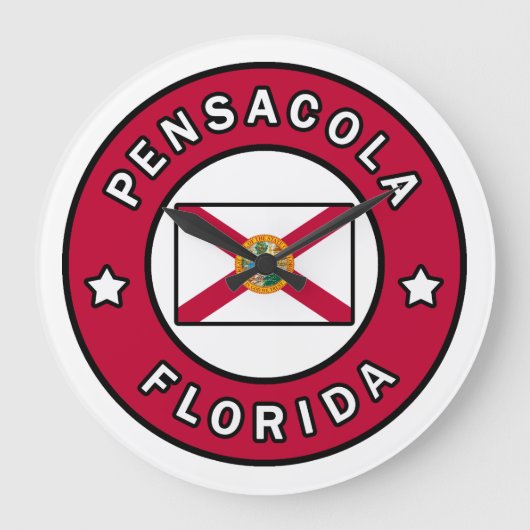 Pensacola Florida Große Wanduhr (Vorderseite)