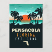 Pensacola Florida tropisches Retro Sunset Souvenir Postkarte (Vorderseite)