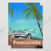Pensacola, florida Vintages Reiseplakat (Vorne/Hinten)