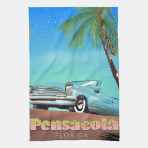 Pensacola, florida Vintages Reiseplakat Geschirrtuch
