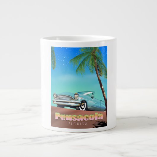 Pensacola, florida Vintages Reiseplakat Jumbo-Tasse (Vorderseite)