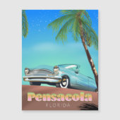 Pensacola, florida Vintages Reiseplakat Magnetkarte (Vorderseite)