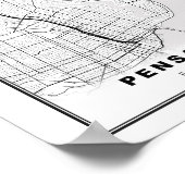 Pensacola-Karte Poster (Ecke)