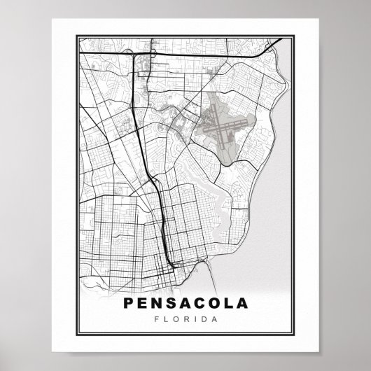 Pensacola-Karte Poster (Vorne)