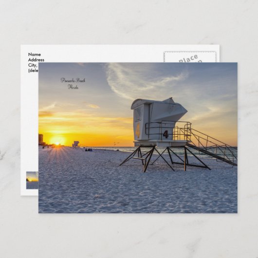 Pensacola Lifegustation Sunrise Postcard Postkarte (Vorne/Hinten)