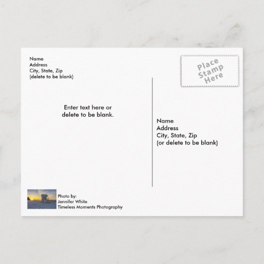 Pensacola Lifegustation Sunrise Postcard Postkarte (Rückseite)