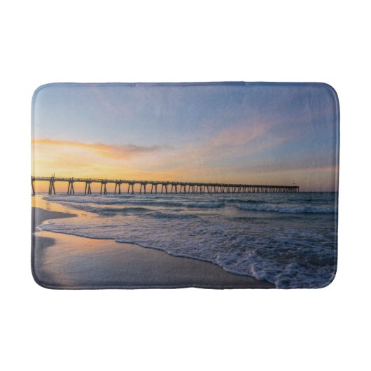 Pensacola Pier Shoreline Sunrise Bath Mat Badematte (Vorderseite)