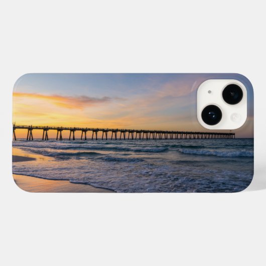 Pensacola Pier Shoreline Sunrise iPhone Case (Rückseite (Horizontal))