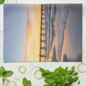 Pensacola Pier Shoreline Sunrise Küche Handtuch (Gefaltet)