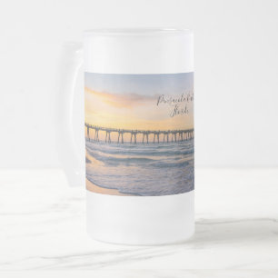 Pensacola Pier Shoreline Sunrise Mattierte Bier Ta Mattglas Bierglas