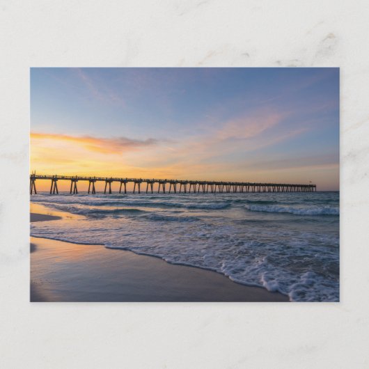 Pensacola Pier Shoreline Sunrise Postcard Postkarte (Vorderseite)