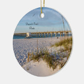 Pensacola Sand Dunes Pier Morning Circle Ornament (Links)