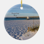 Pensacola Sand Dunes Pier Morning Circle Ornament (Hinten)