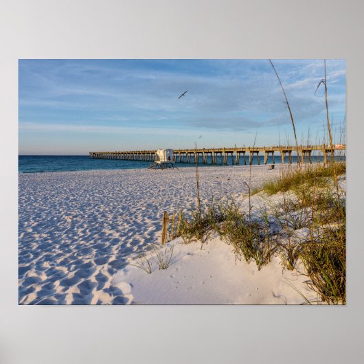 Pensacola Sand Dunes Pier Morning Poster (Vorne)
