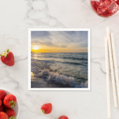 Pensacola Splashing Waves Sunrise Paper Napkin Serviette (Beispiel)