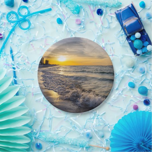 Pensacola Splashing Waves Sunrise Paper Teller (Party)