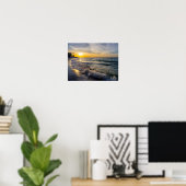 Pensacola Splashing Waves Sunrise Poster (Heimbüro)