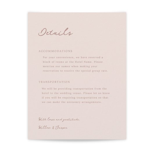 Pensacola Wedding Card Begleitkarte