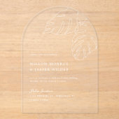 Pensacola Wedding Hawaiian Palm Leaf Acryleinladungen (Vorderseite)