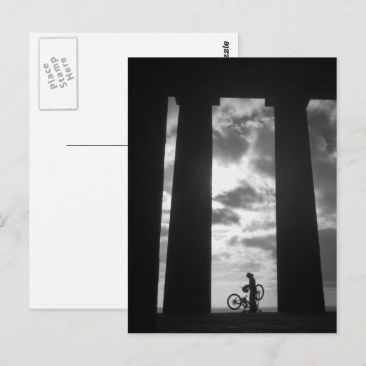 Penshaw Monument mit Biker Postkarte (Vorne/Hinten)