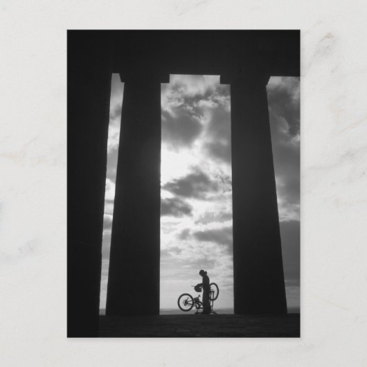 Penshaw Monument mit Biker Postkarte (Vorderseite)