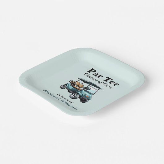 Pension Blue Golf Cart Par T-Shirt Themed Pappteller (Gewinkelt)