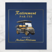 Pension Elegantes Golf Themenwagen Blaues Gold Weinetikett (Einzelnes Label)