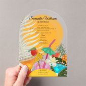 Pension Farewell Tropical Beach Cocktail Party Acryleinladungen (Insitu (Handheld))