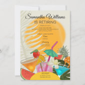 Pension Farewell Tropical Beach Cocktail Party Einladung (Vorderseite)
