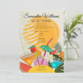 Pension Farewell Tropical Beach Cocktail Party Einladung (Stehend Vorderseite)
