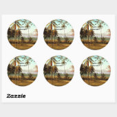 Pension, Florida Scene, Runder Aufkleber (Blatt)