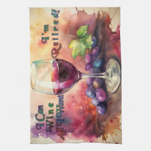 Pension I Can Wine All I Woll Kitchen Handtücher (Vertikal)