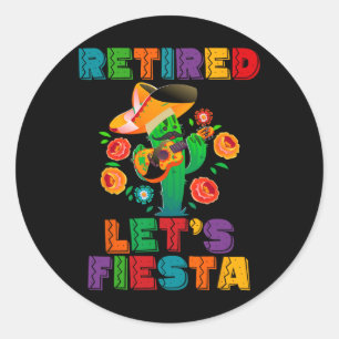 Pension Mexicano Let's Fiesta Remüde Cinco De Runder Aufkleber